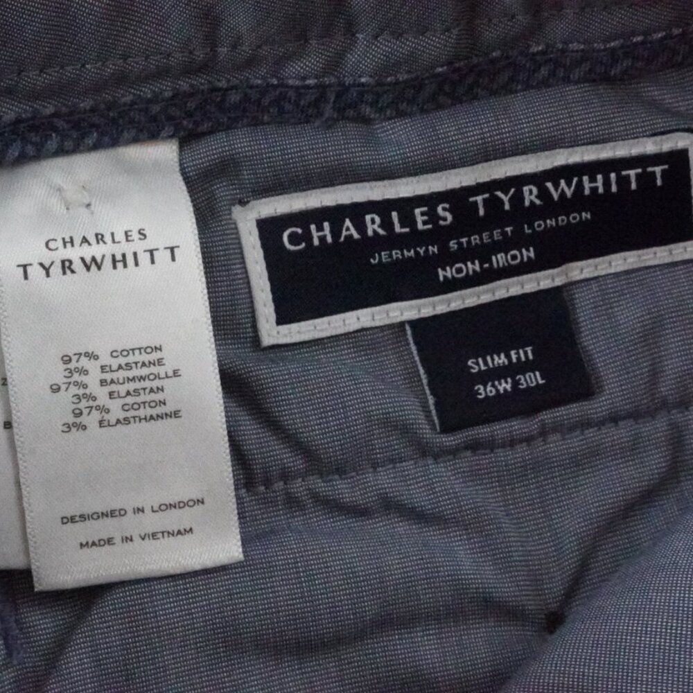 Charles Tyrwhitt Slim Fit Chino Pants Mens 36x30 Non Iron - Picture 4 of 13